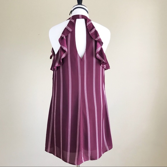 City Triangles Halter Stripe Ruffle Dress - Picture 4 of 8